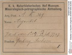 Etiketten zu Akanthit (Argentit) (NHMW-MIN-Ak369)